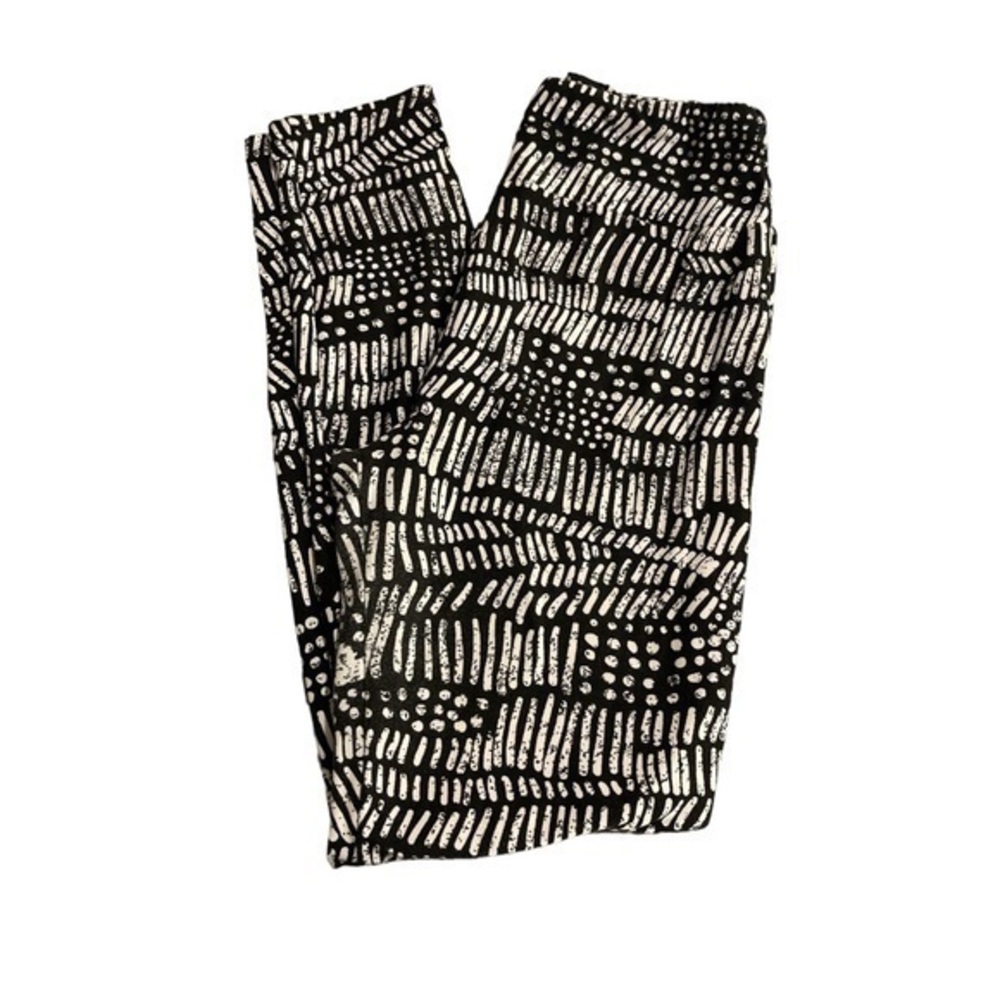 Lularoe Black White Leggings EUC Size OS #2335